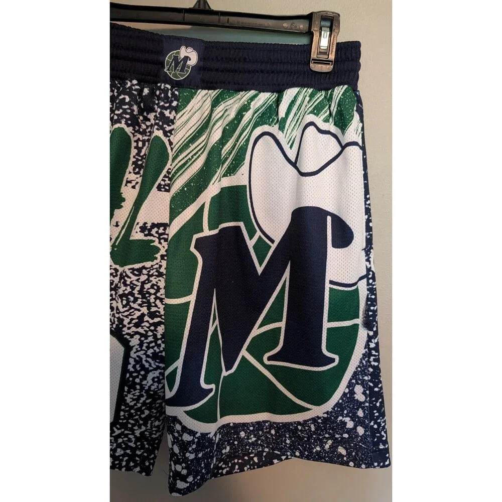 Mitchell & Ness Dallas Mavericks Blue Throwback Jumbotron Jersey Shorts Men’s M